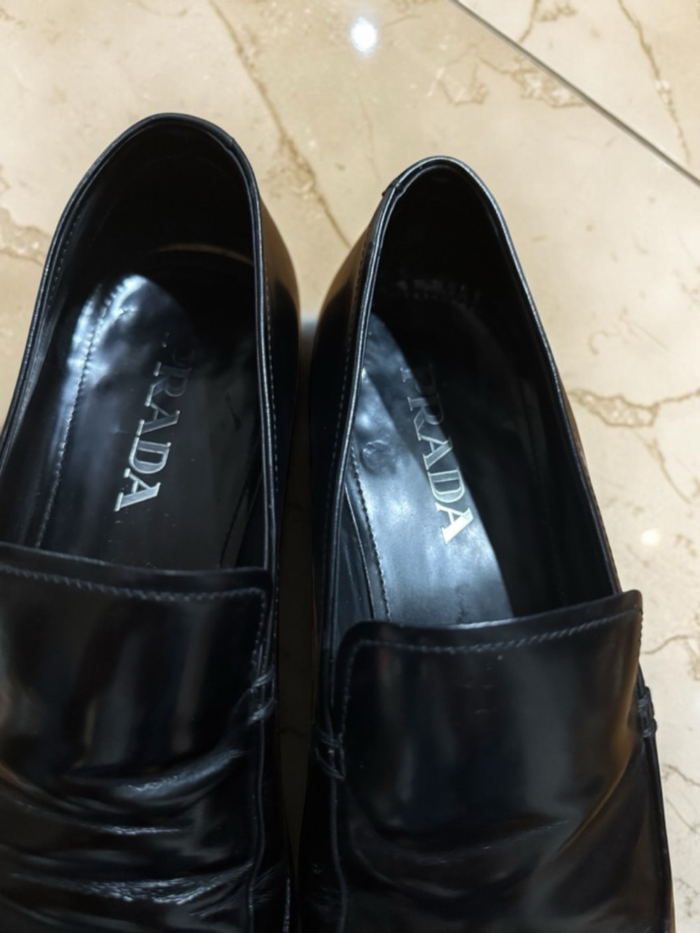 Authentic Prada Milano/Mens black leather slip on loafers/luxury dress shoe - Picture 11 of 11